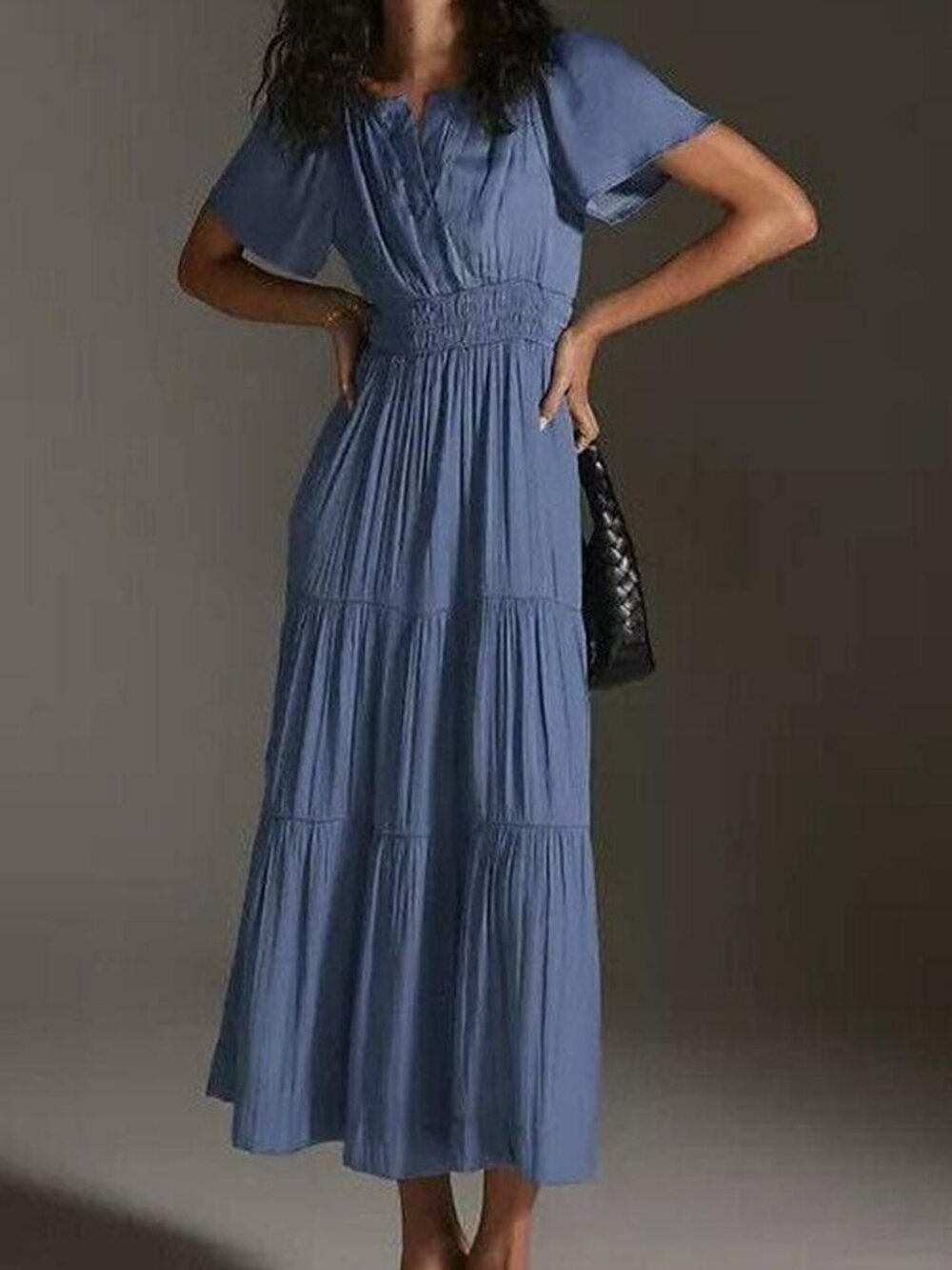 Anthropologie The Silky Somerset Maxi Dress in Blue
